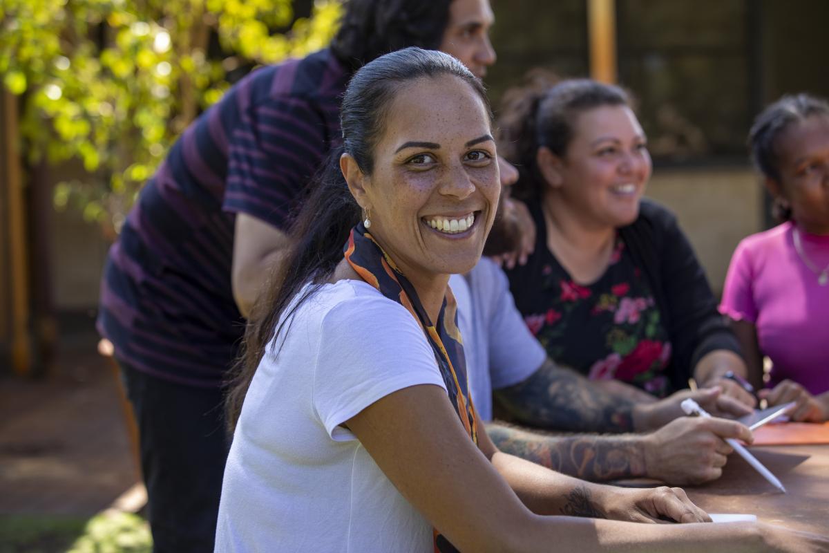 Woman smiling